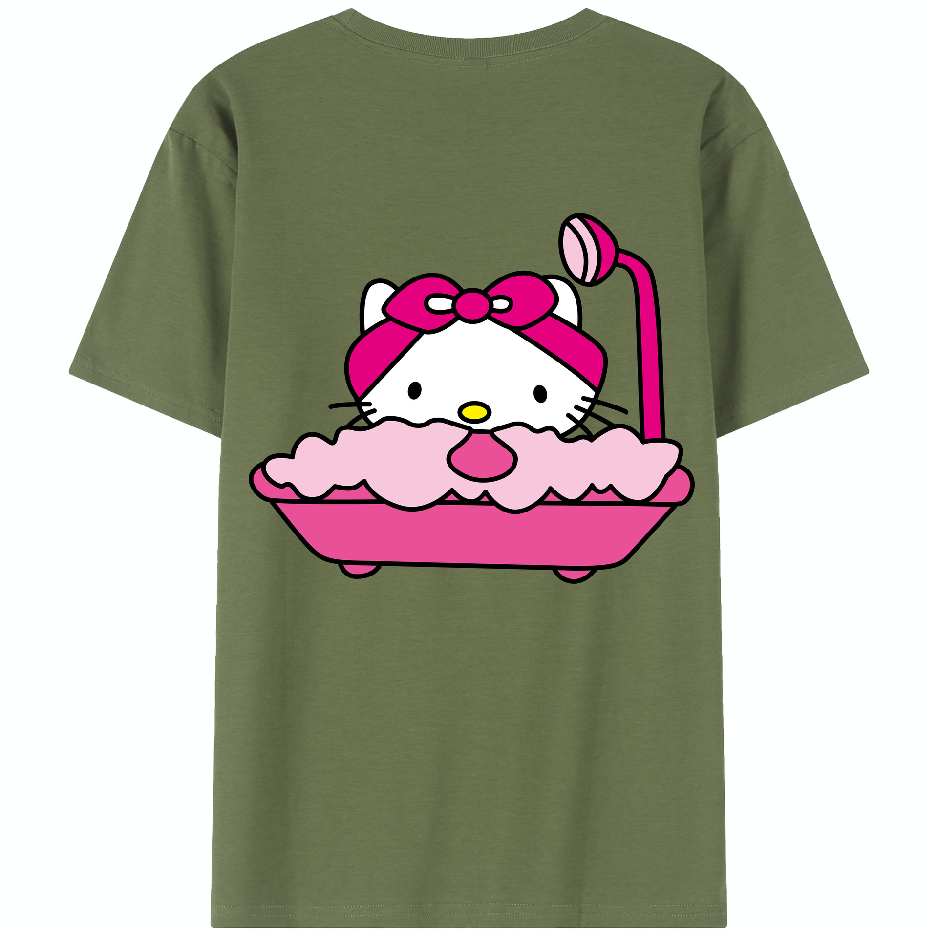 （画像用） Hello Kitty ハローキティ 綿100％半袖Tシャツ（背面プリント）